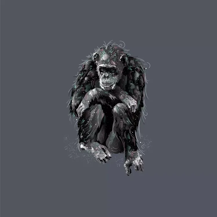 Digitally created image of a monkey